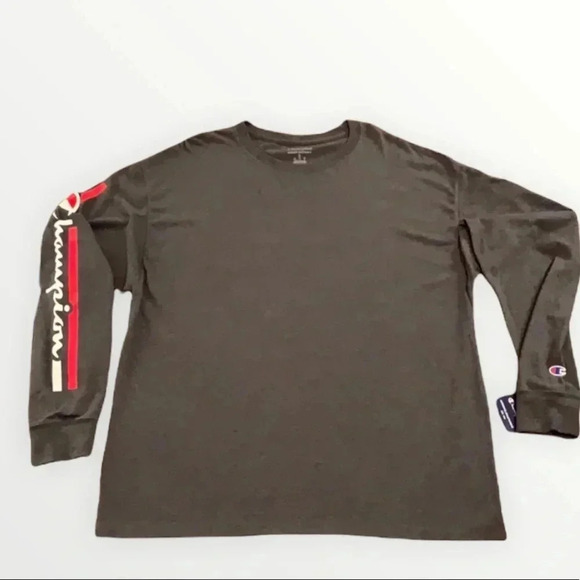 Champion Shirt LS Logo T Shirt Gray Men’s XL New - Picture 1 of 8